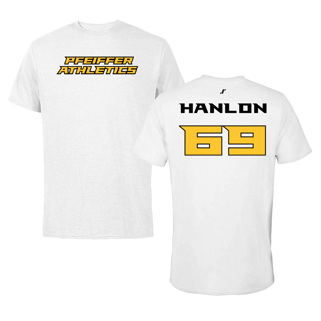 Pfeiffer University Lacrosse (M) White Tee - #69 Robert Hanlon