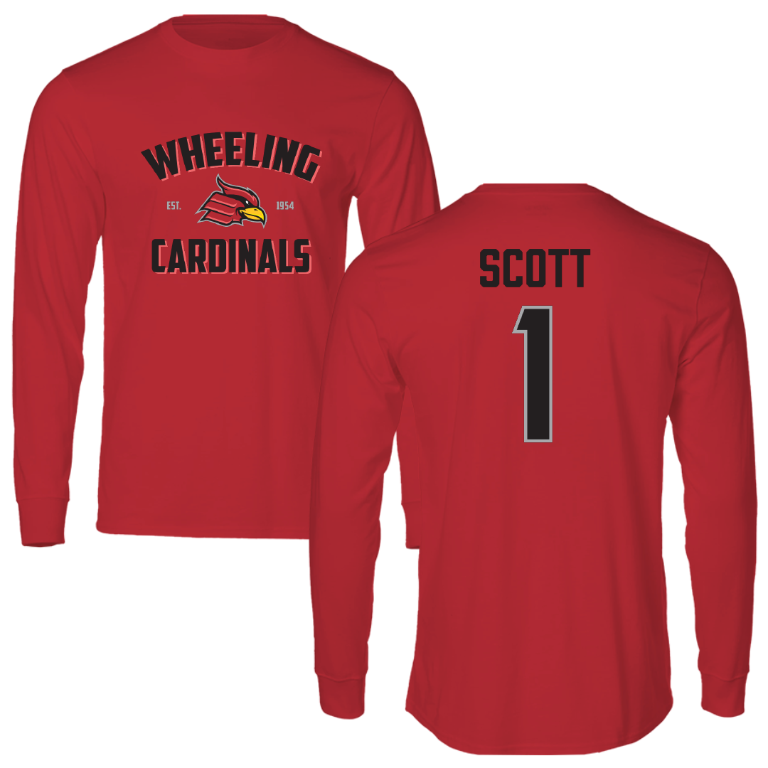 Wheeling University Soccer Red General Performance Long Sleeve - #1 Brayden Scott
