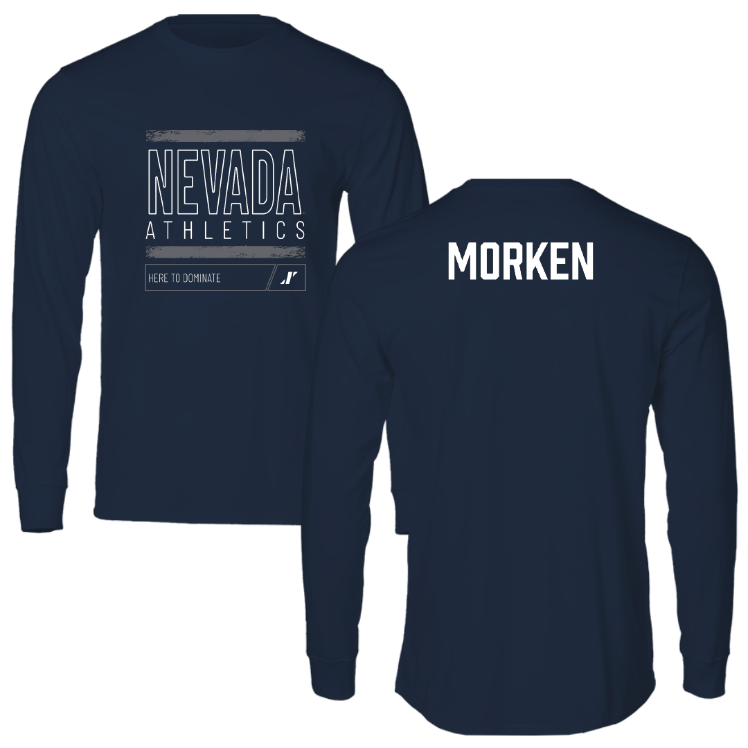 University of Nevada Alpine Skiing Navy Dominate Long Sleeve - David Morken