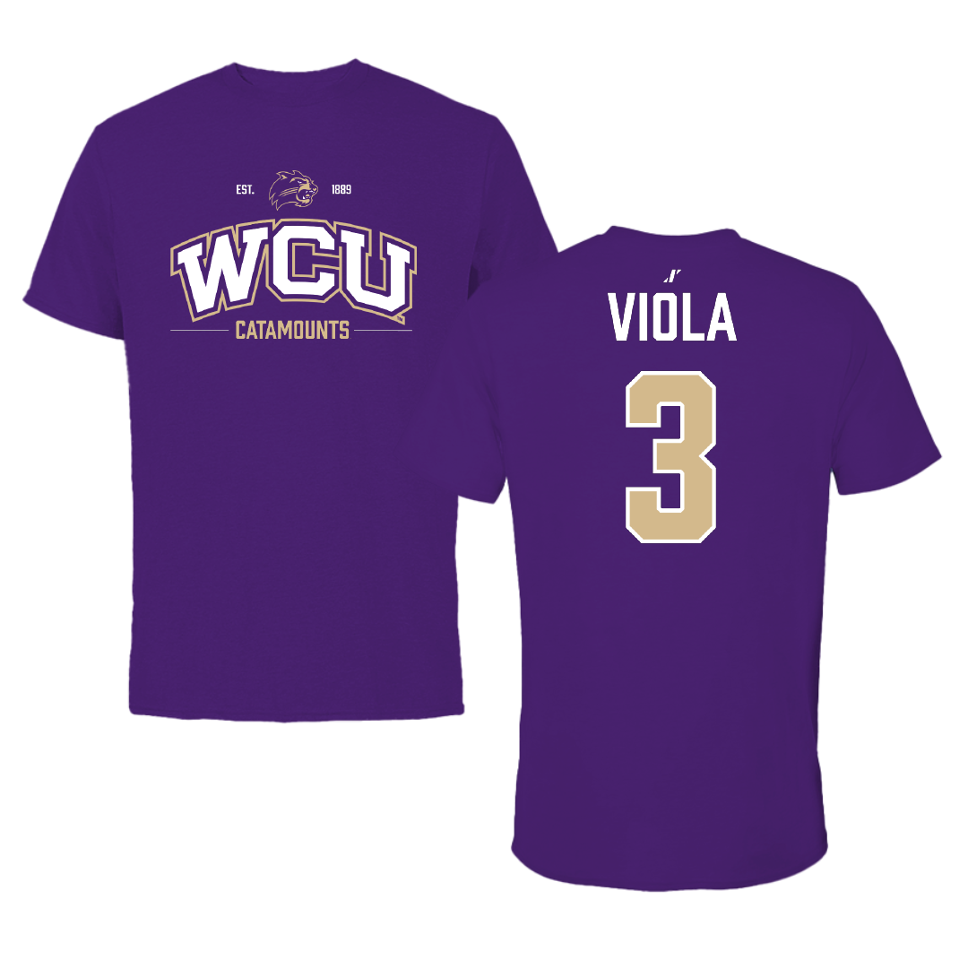 Western Carolina University Soccer Purple General Tee - #3 Laci Viola