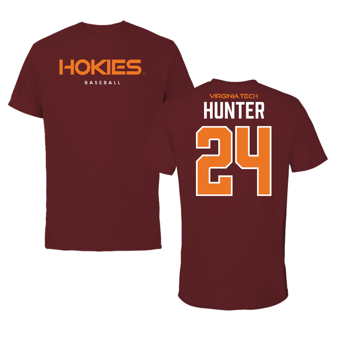 Virginia Tech Baseball Maroon Tee - #24 Grant Hunter