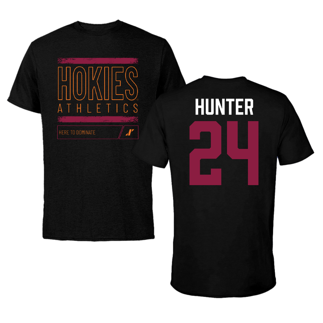 Virginia Tech Baseball Black Dominate Tee - #24 Grant Hunter