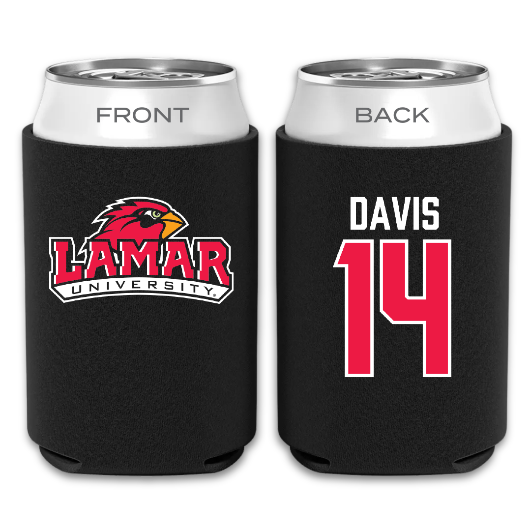 Lamar University Football Black Can Cooler - #14 Dwight Davis
