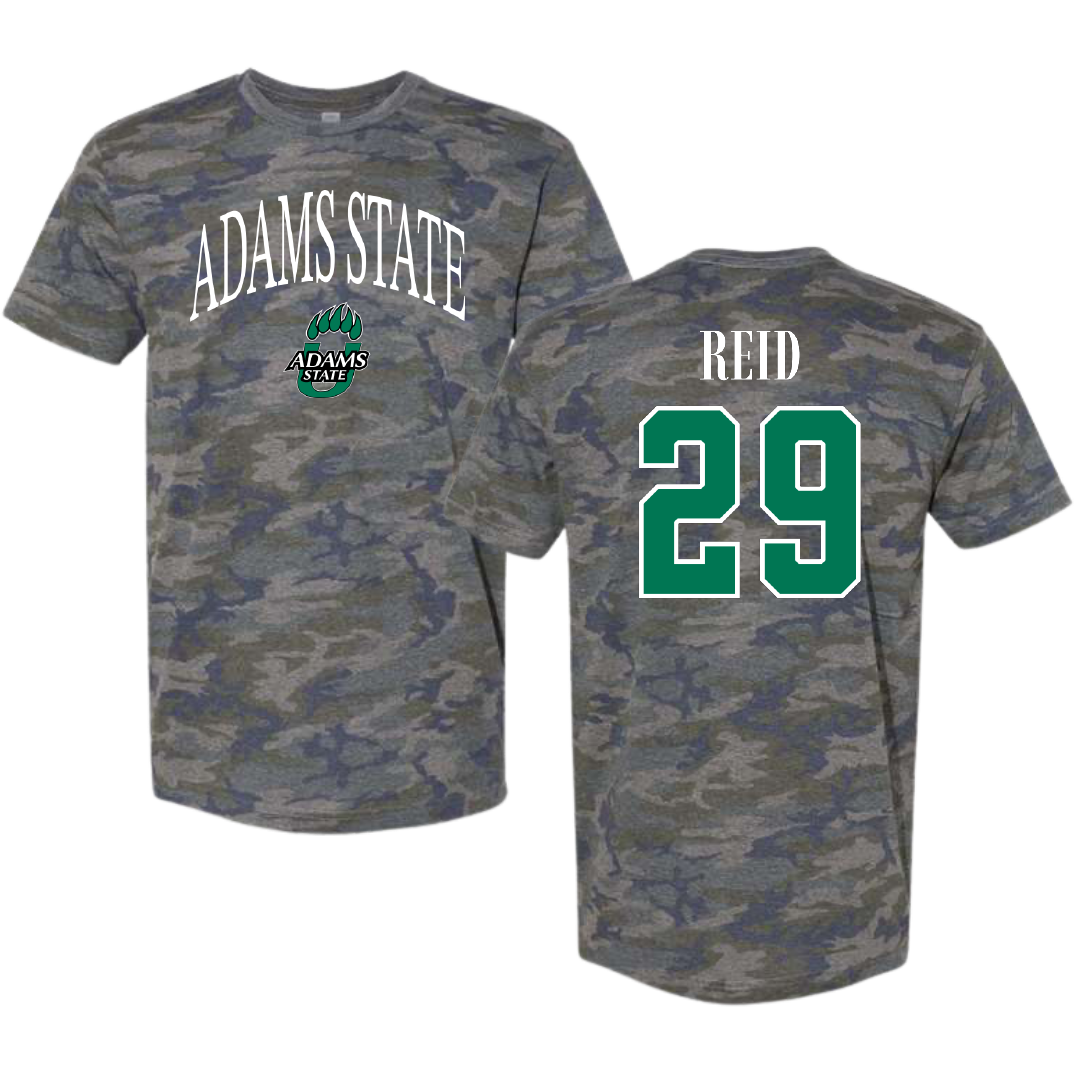 Adams State University Football Vintage Camo Tee - #29 Alex Reid