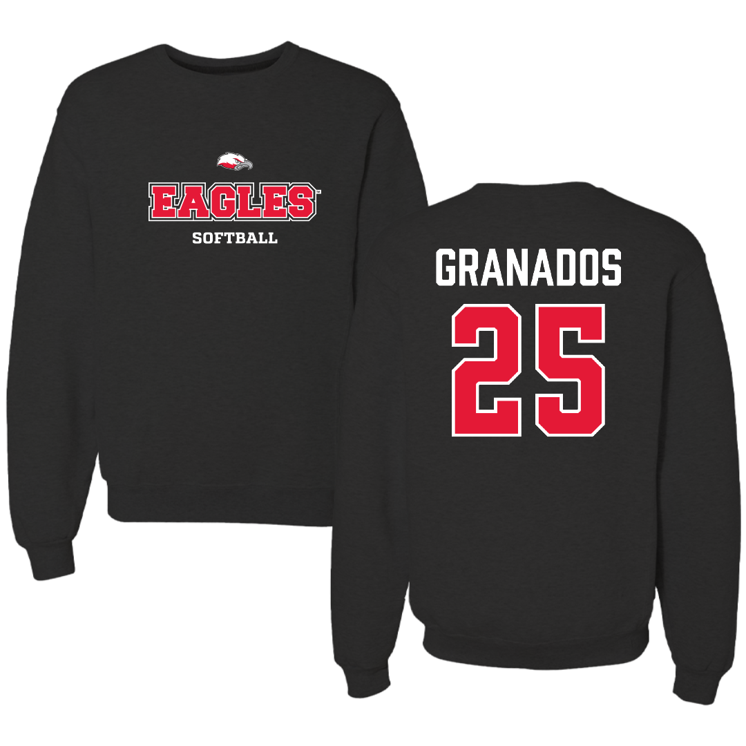 Biola University Softball Black Crewneck - #25 Madeline Granados