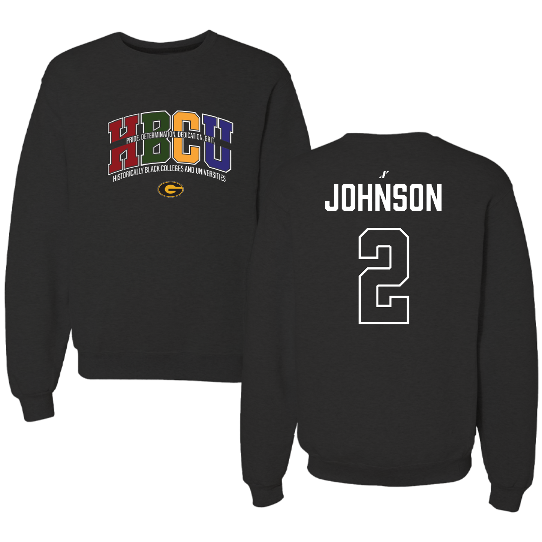 Grambling State University Football Black HBCU Crewneck - #2 Marcellius Johnson