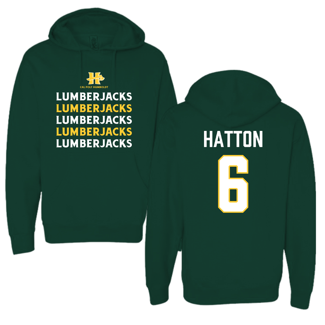 Cal Poly Humboldt Softball Forest Green General Hoodie - #6 Mason Hatton