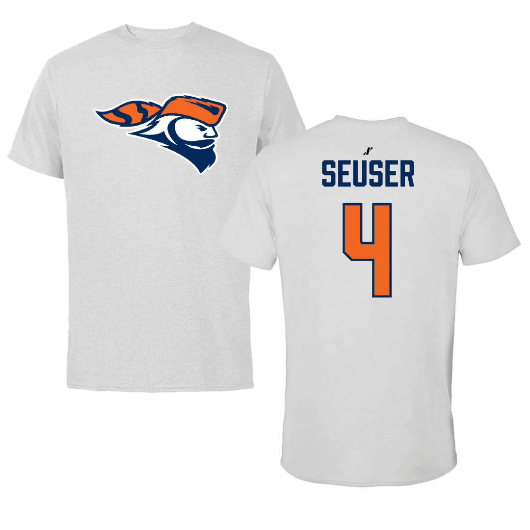 Carroll University Soccer (W) Light Gray Performance Tee - #4 Harlie Seuser