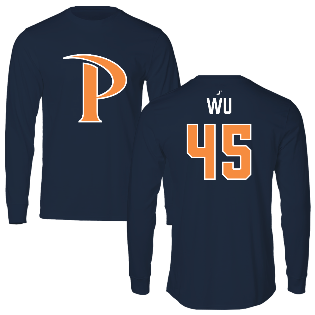 Pepperdine University Baseball Navy Long Sleeve - #45 Arnold Wu