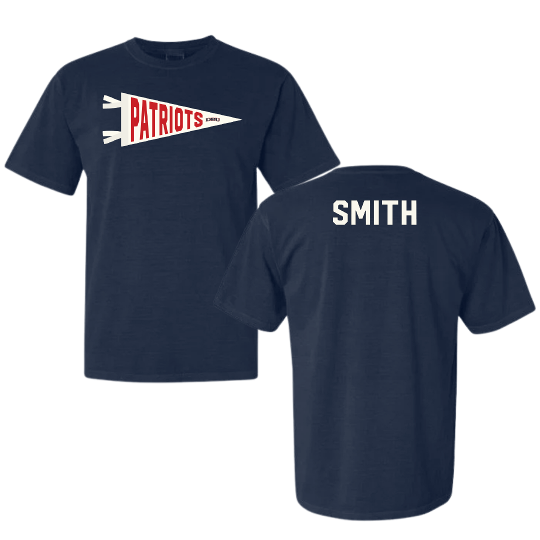 Dallas Baptist University TF and XC Navy Pennant Comfort Colors Tee - Autumn Smith