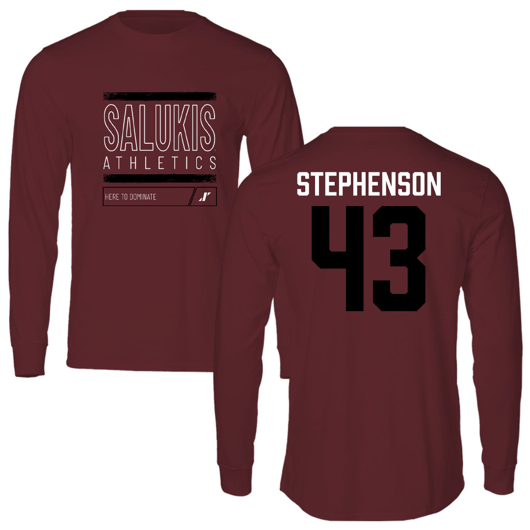 Southern Illinois University at Carbondale Football Maroon Dominate Performance Long Sleeve - #43 Cade Stephenson