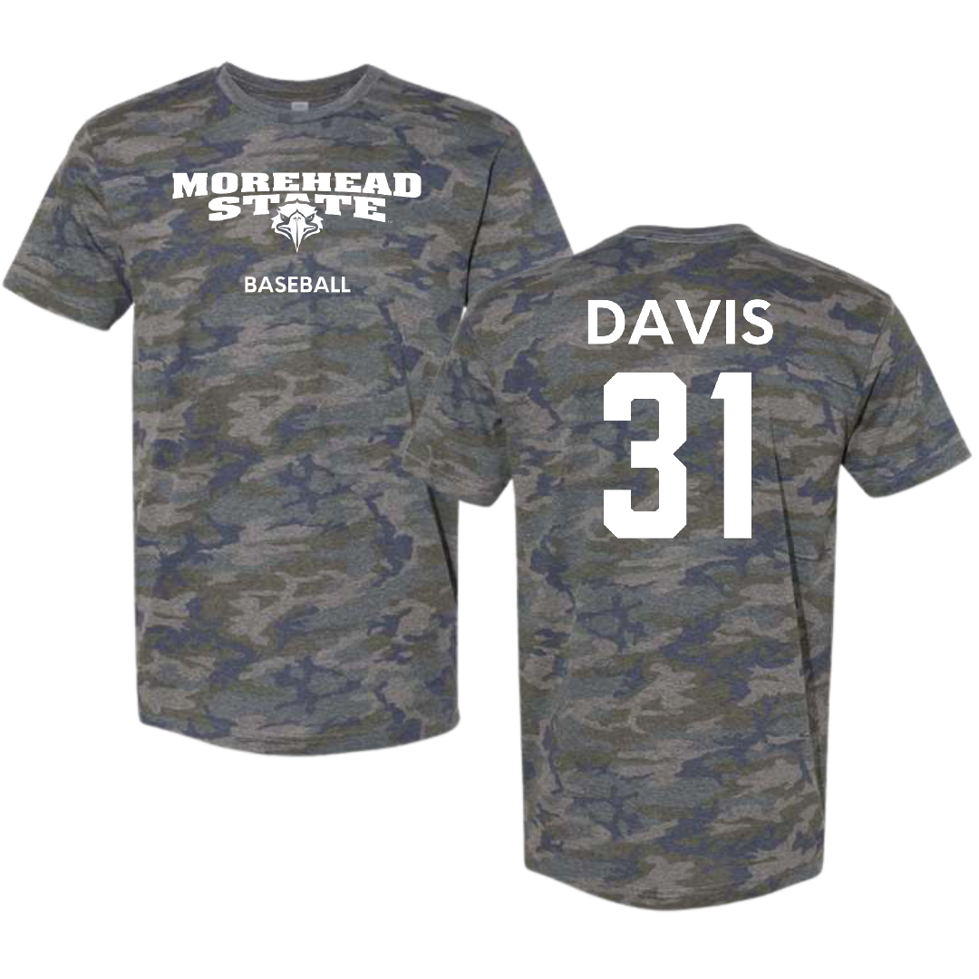 Morehead State University Baseball Vintage Camo Tee - #31 Connor Davis