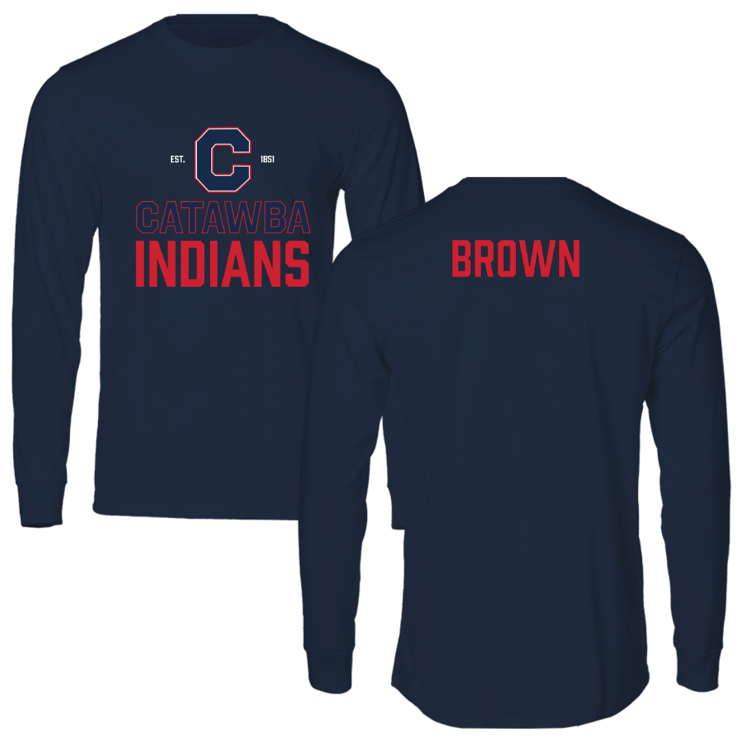 Catawba College TF and XC Navy General Performance Long Sleeve - Chris Brown