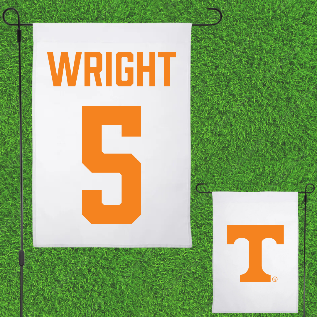 University of Tennessee Baseball White Garden Flag - #5 Garrett Wright
