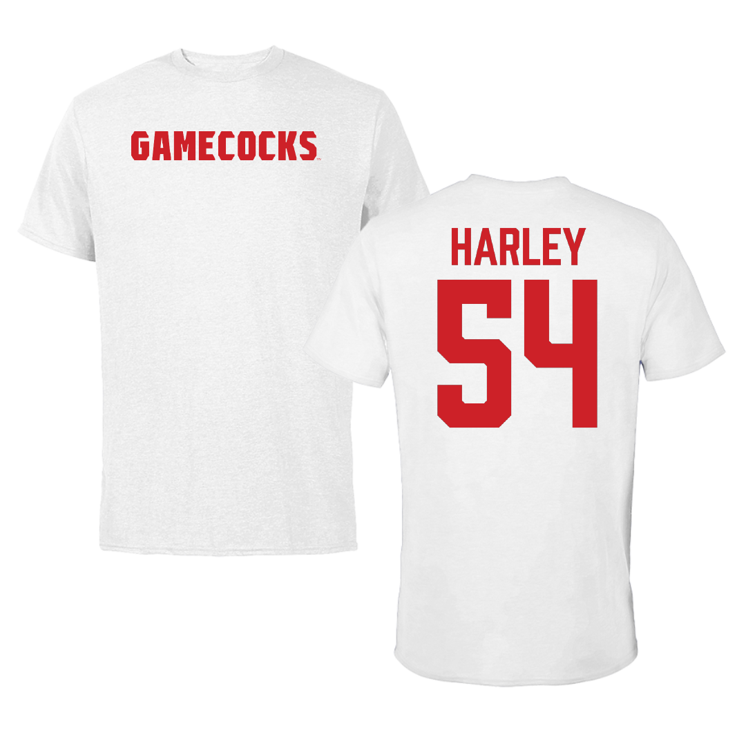 Jacksonville State University Football White Performance Tee - #54 Daveion Harley