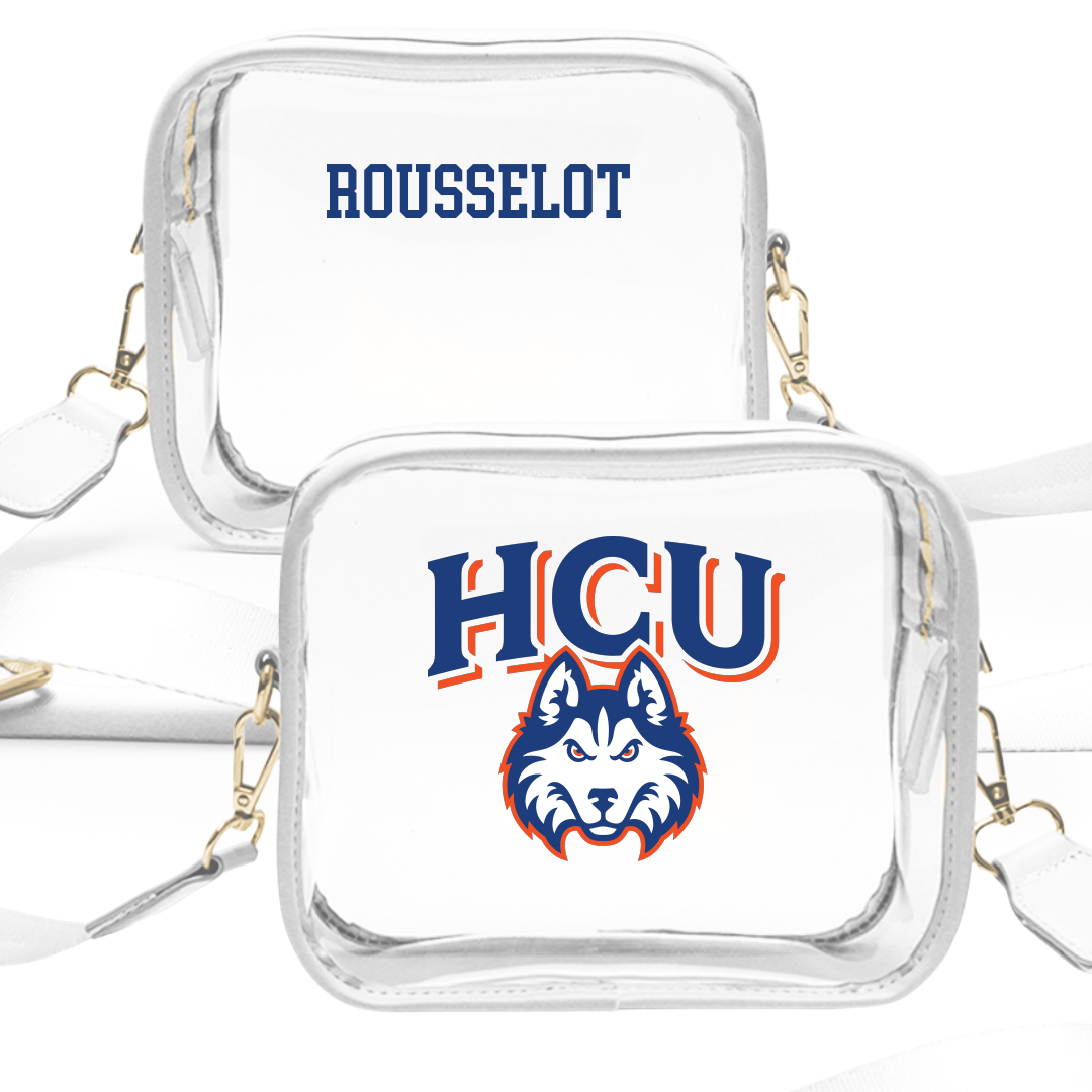 Houston Christian University Golf (W) White Clear Stadium Bag - Lou Rousselot