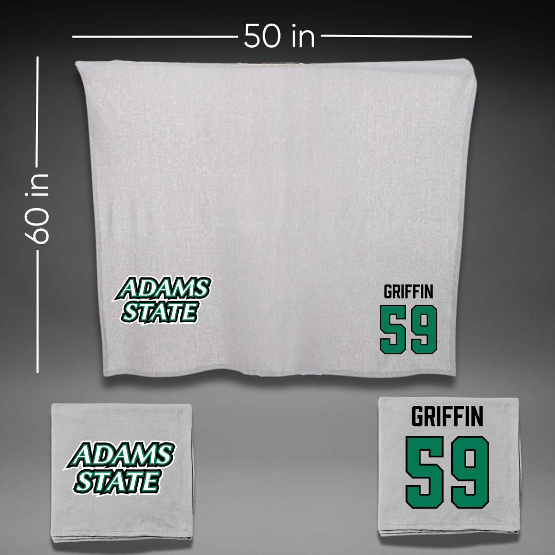 Adams State University Football Gray Blanket - #59 Tyler Griffin
