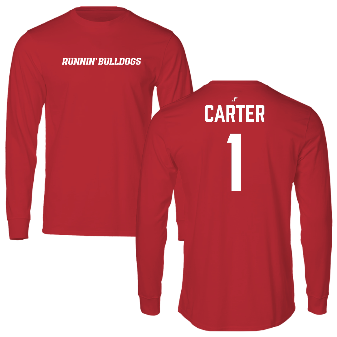 Gardner-Webb University Baseball Red Performance Long Sleeve - #1 Merik Carter