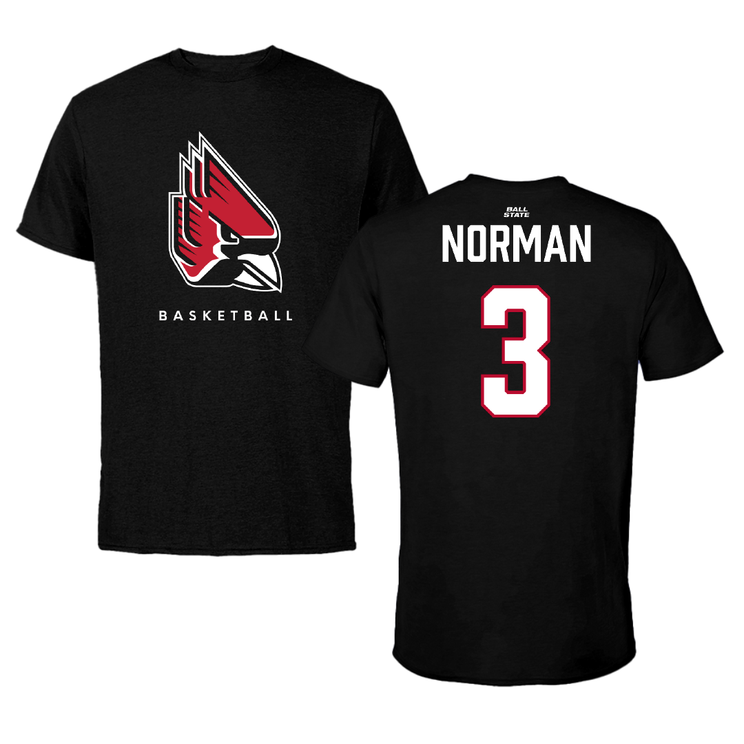 Ball State University Basketball Black Performance Tee - #3 Karsyn Norman