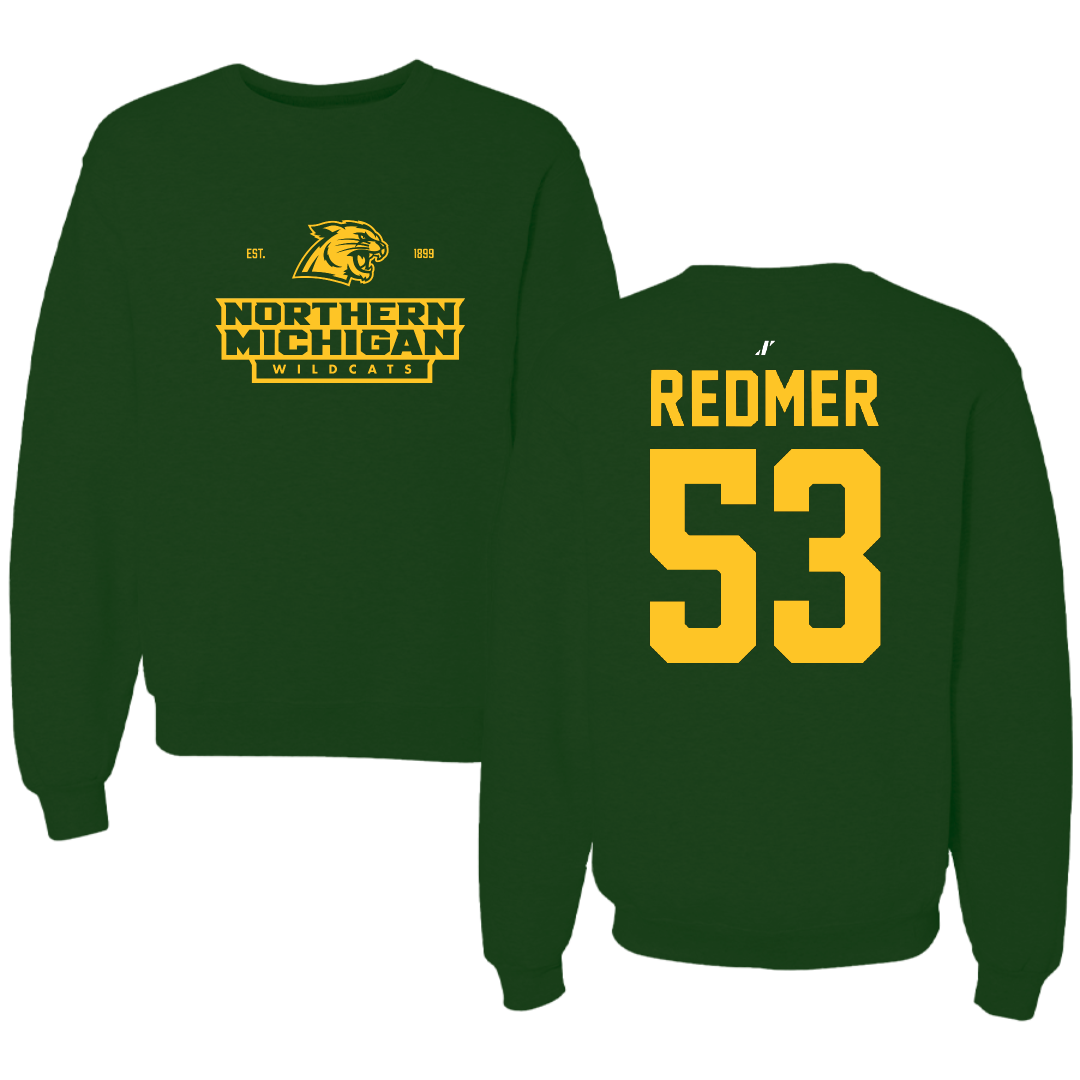 Northern Michigan University Football Forest Green General Crewneck - #53 Brady Redmer