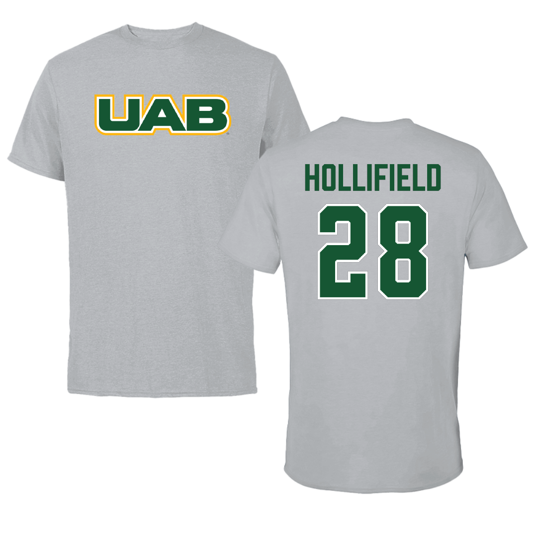 University of Alabama at Birmingham Baseball Sport Gray Tee - #28 Nicholas Hollifield