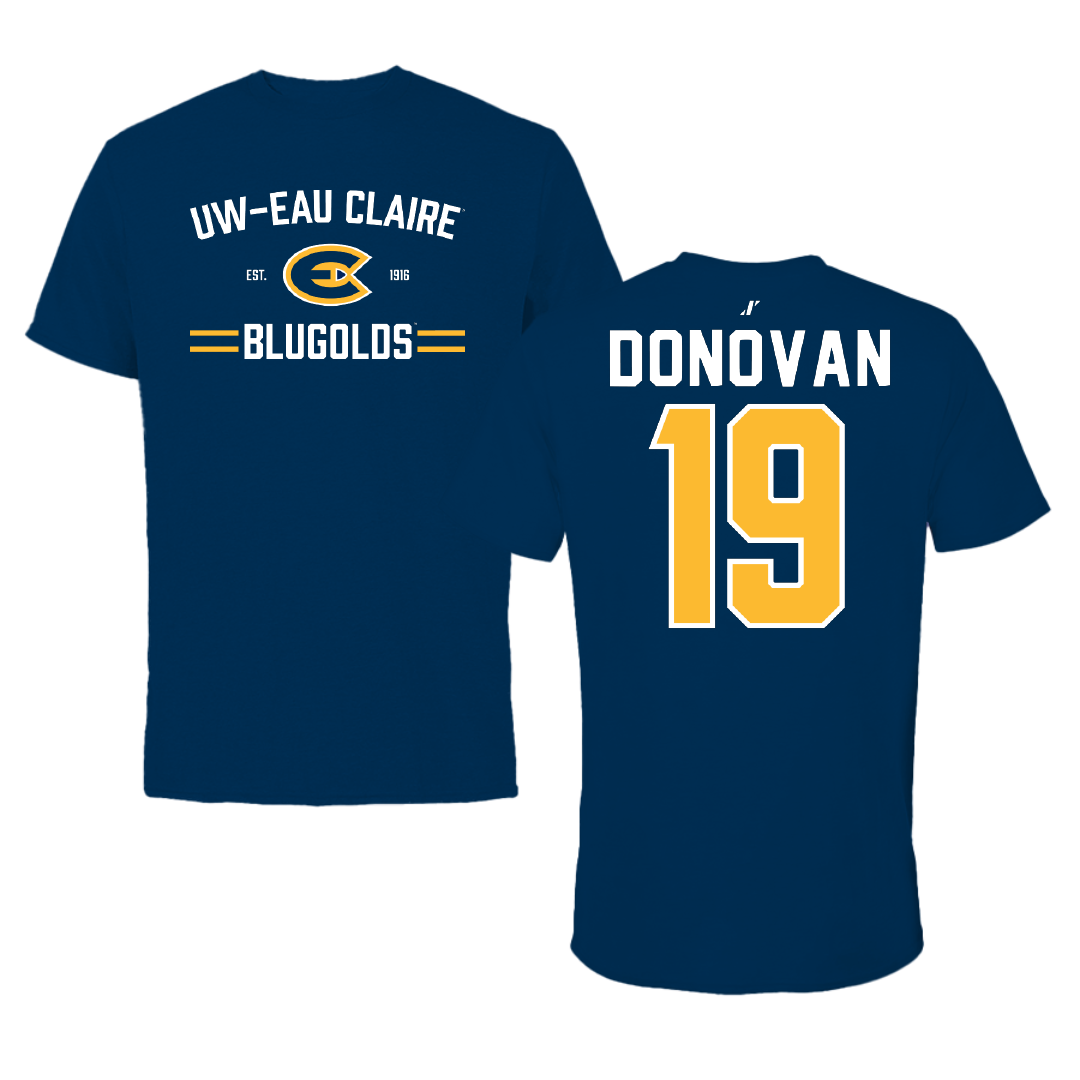 University of Wisconsin-Eau Claire Soccer Navy General Performance Tee - #19 Nathan Donovan