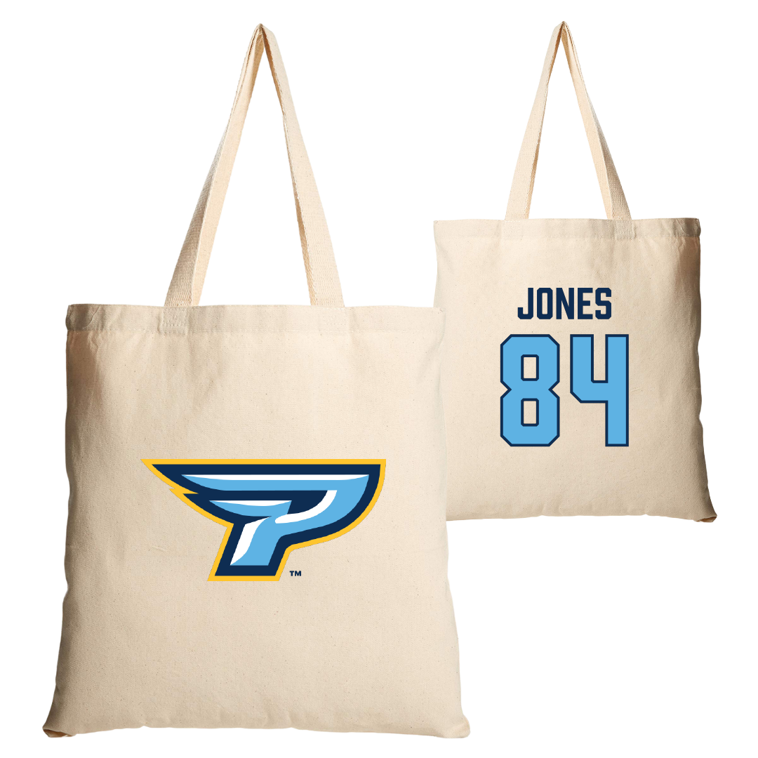 Point University Football Tan Canvas Tote Bag - #84 Wesley Jones