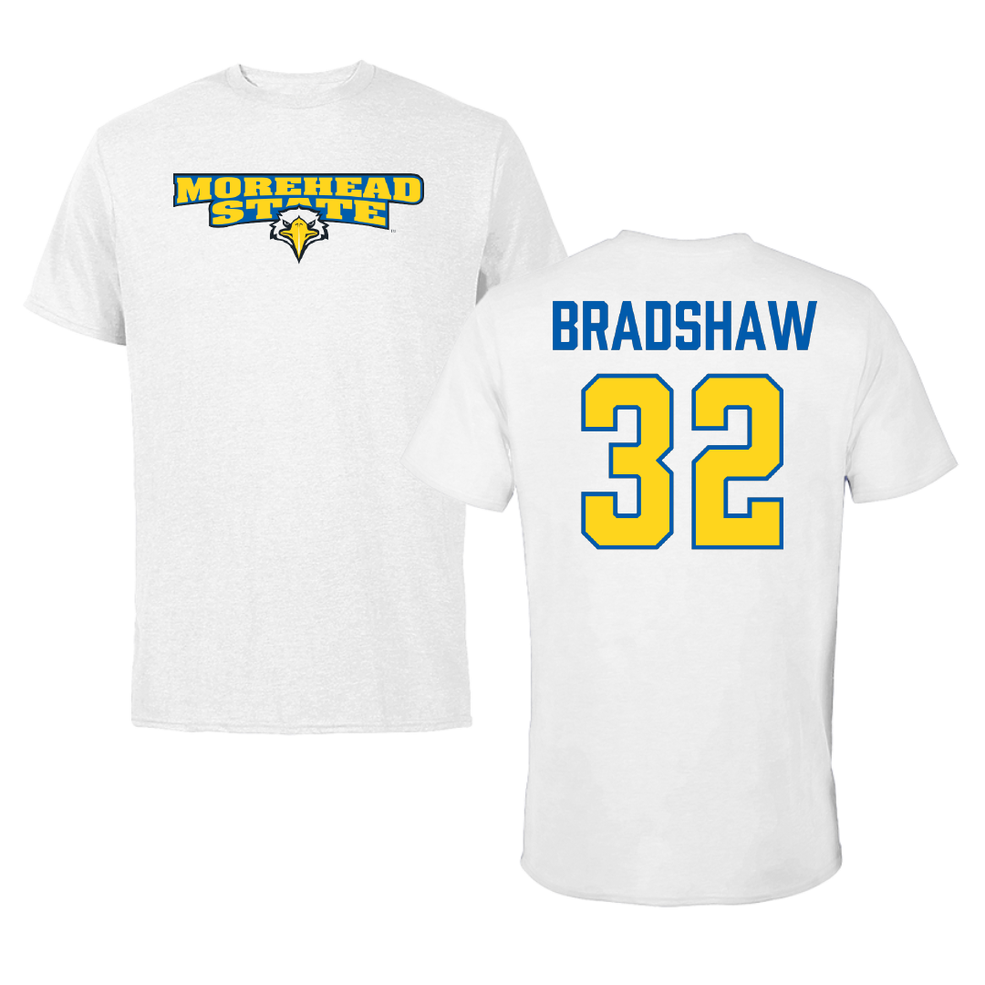 Morehead State University Football White Performance Tee - #32 Mykel Bradshaw