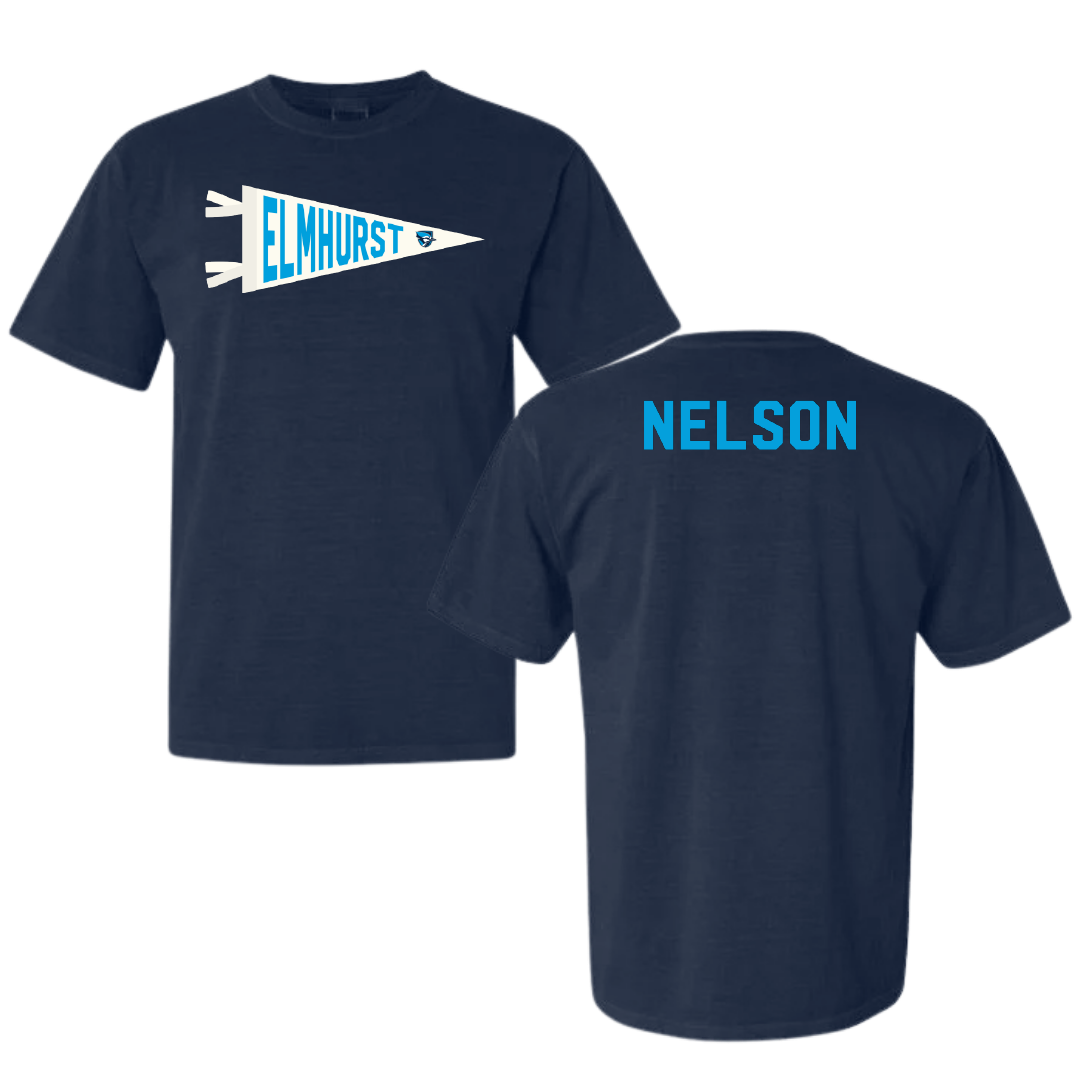 Elmhurst University Golf Navy Pennant Comfort Colors Tee - Elise Nelson