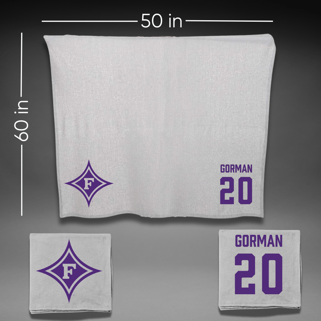 Furman University Volleyball (W) Gray Blanket - #20 Tennyson Gorman
