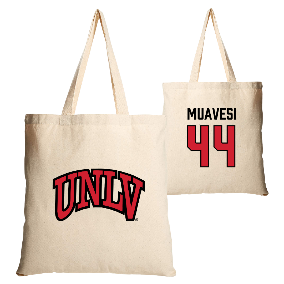 University of Nevada-Las Vegas Football Tan Canvas Tote Bag - #44 Waisale Muavesi