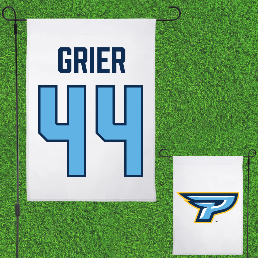 Point University Football White Garden Flag - #44 Jayden Grier