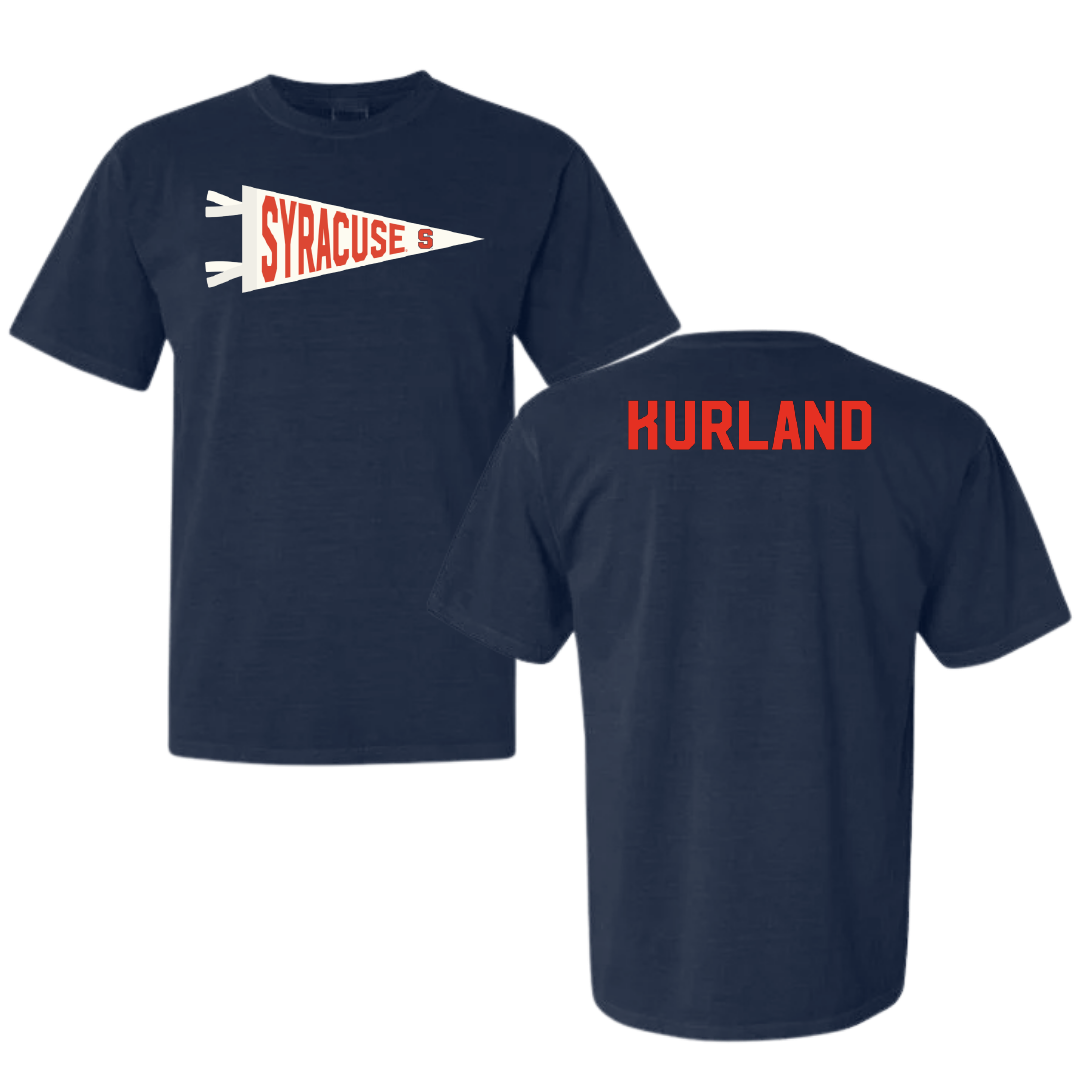 Syracuse University Cheer Navy Pennant Comfort Colors Tee - Sam Kurland