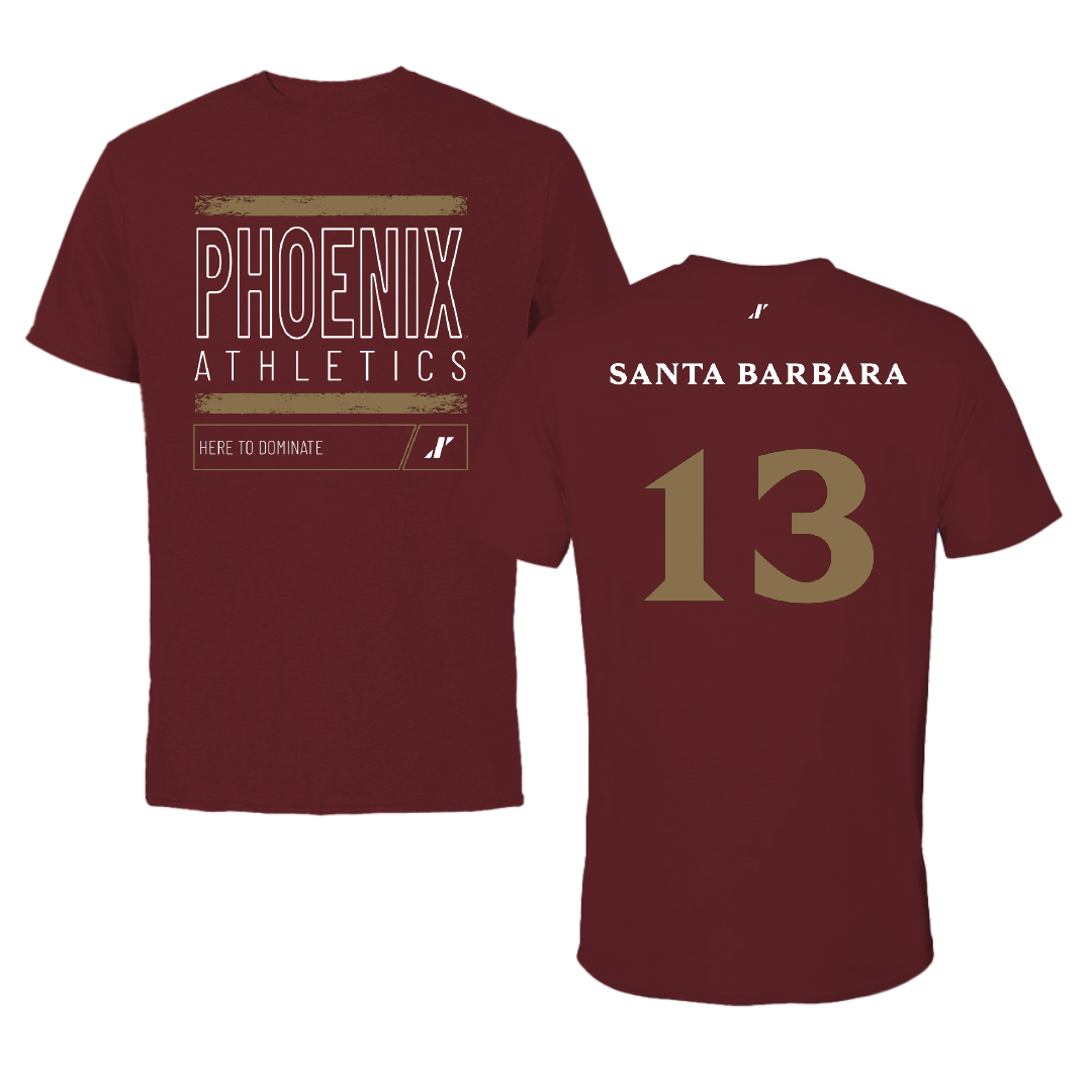 Elon University Lacrosse Maroon Dominate Performance Tee - #13 MJ Santa Barbara