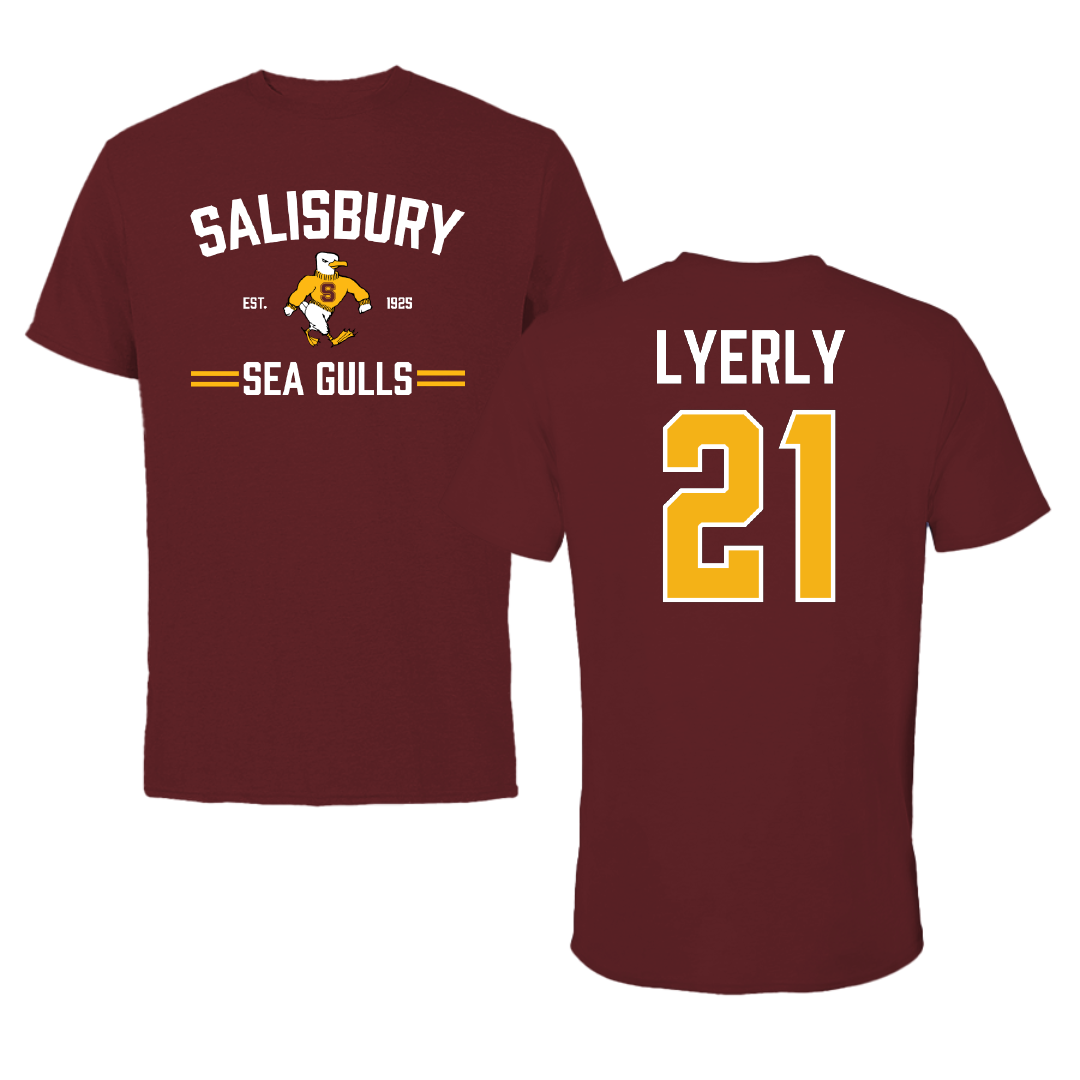 Salisbury University Football Maroon General Tee - #21 Dylan Lyerly