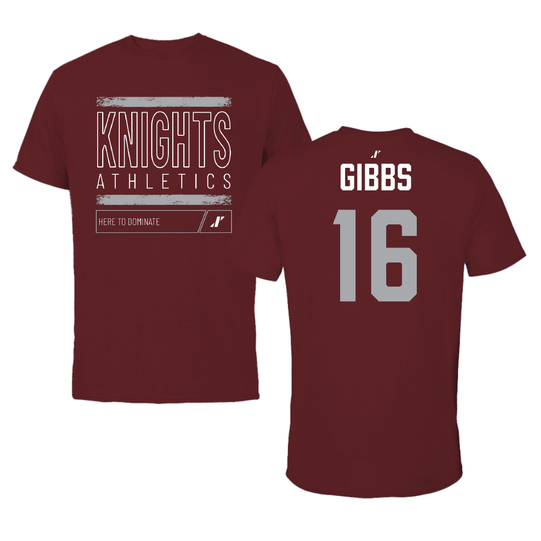 Bellarmine University Football Maroon Dominate Performance Tee - #16 Max Gibbs