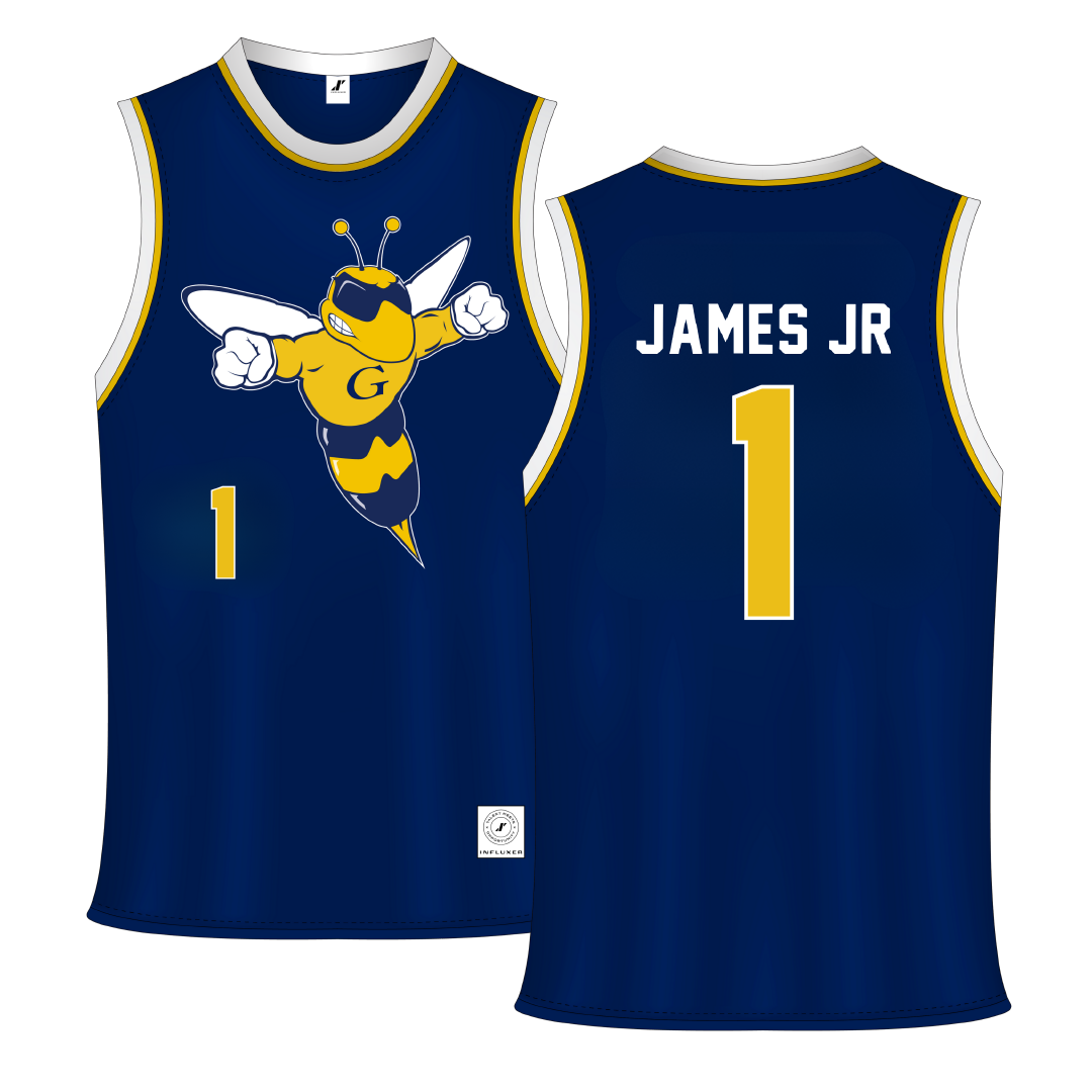 Graceland University Navy Basketball Jersey - #1 Aaron James Jr