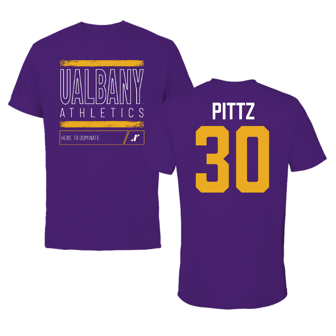 University at Albany Baseball Purple Dominate Tee - #30 Ryan Pittz