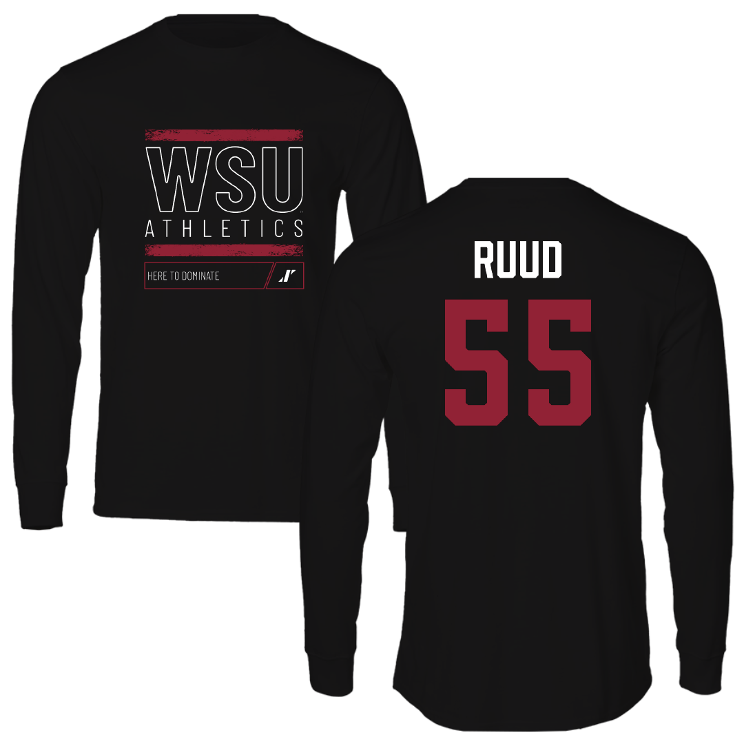 Washington State University Basketball (W) Black Dominate Long Sleeve - #55 Malia Ruud