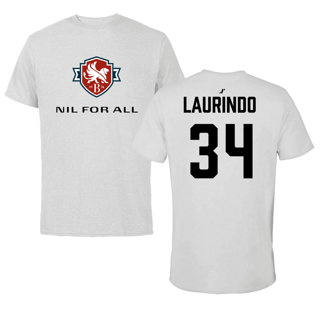 Bethesda University Basketball Light Gray NIL for All Performance Tee - #34 Kaiky Laurindo