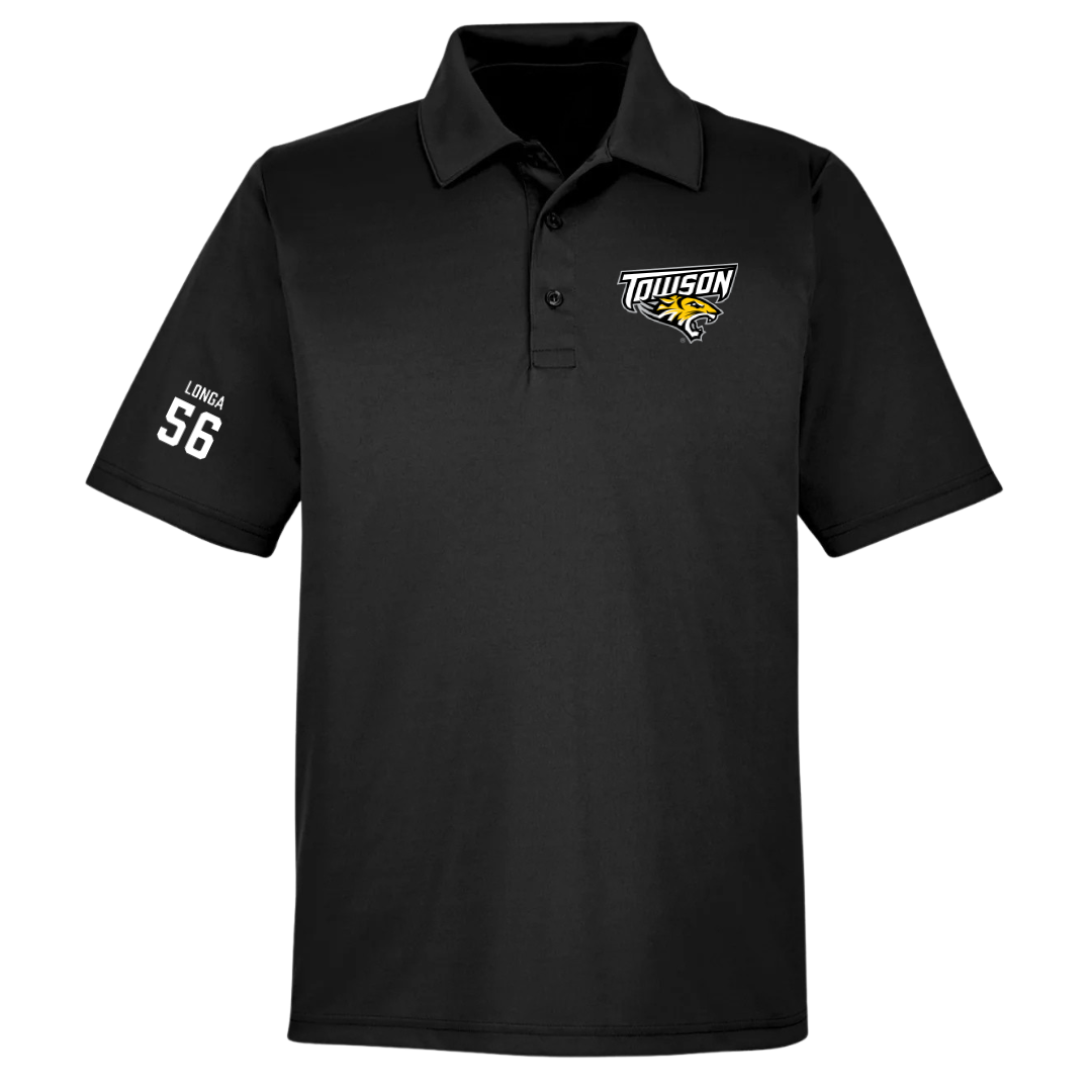 Towson University Football Black Polo - #56 Matthieu Longa