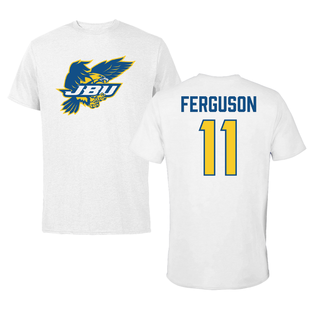 John Brown University Basketball (W) White Tee - #11 Caelyn Ferguson
