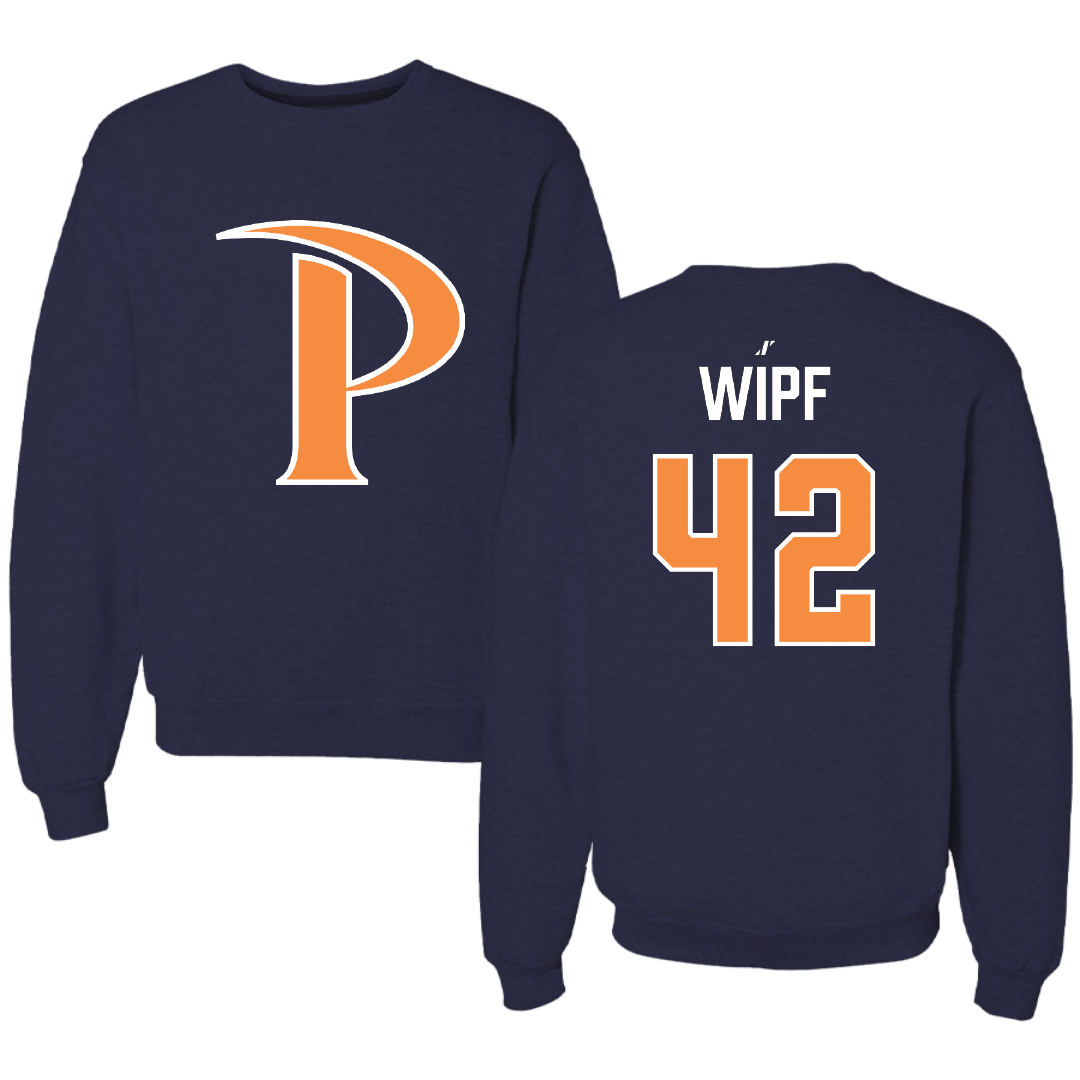 Pepperdine University Baseball Navy Crewneck - #42 Cal Wipf