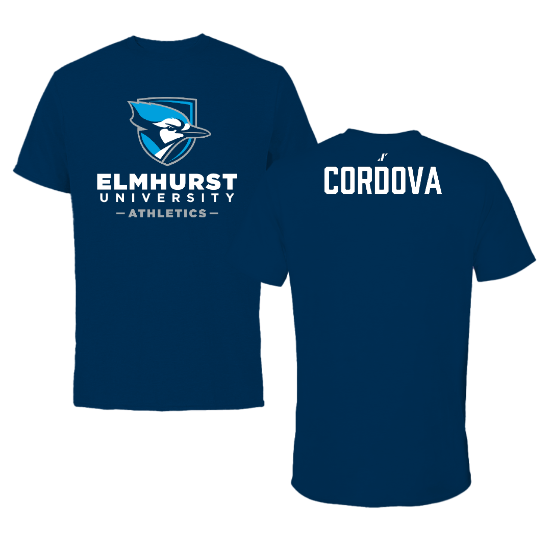 Elmhurst University Wrestling (M) Navy Performance Tee - Alejandro Cordova