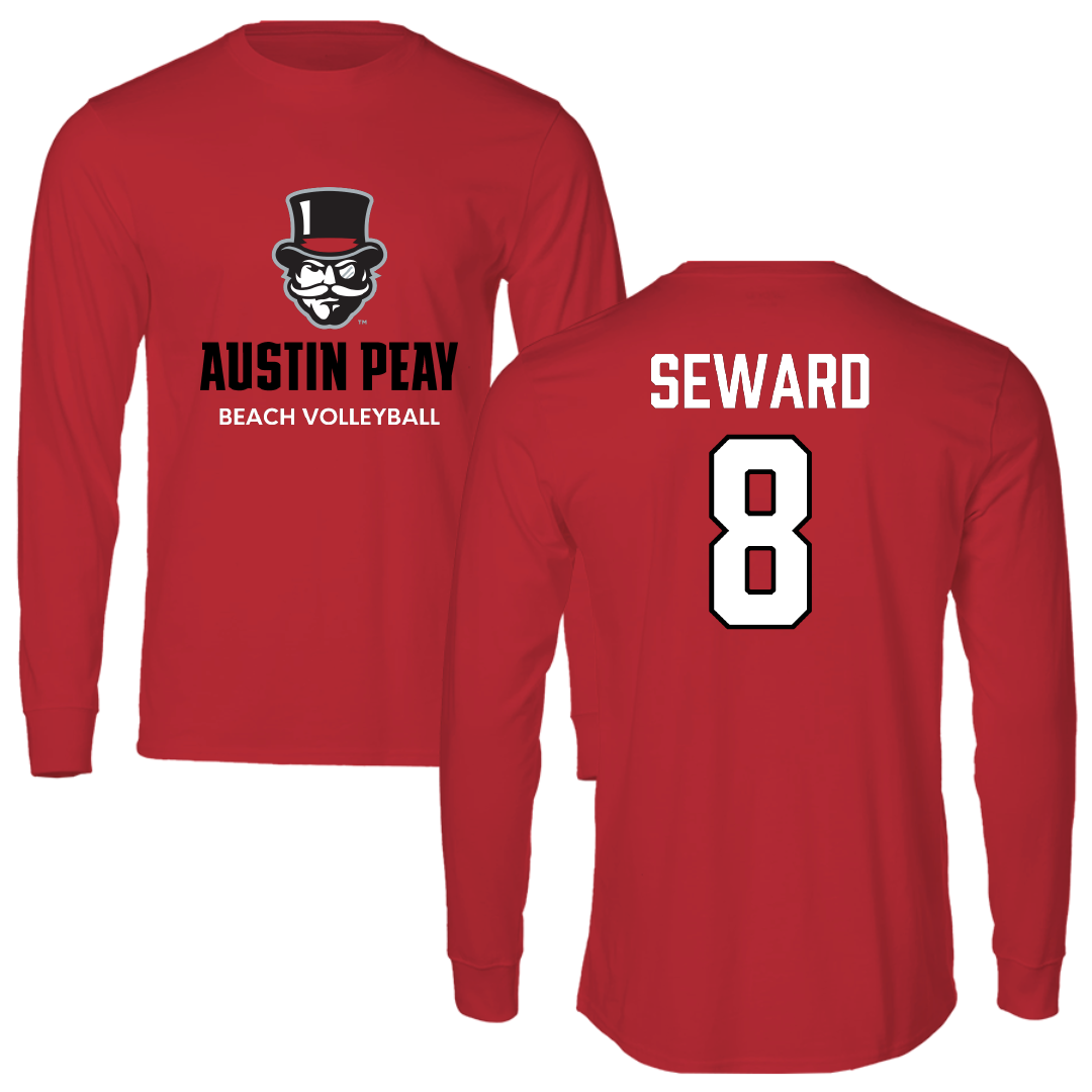Austin Peay State University Beach Volleyball Red Mascot Long Sleeve - #8 Jamie Seward