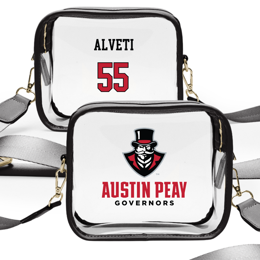 Austin Peay State University Baseball Black Clear Stadium Bag - #55 Gavin Alveti