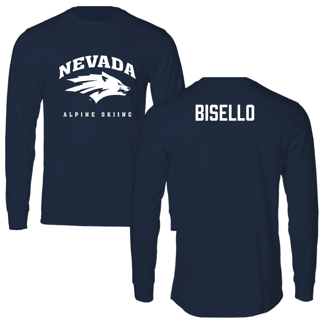 University of Nevada Alpine Skiing Navy Performance Long Sleeve - Pietro Bisello
