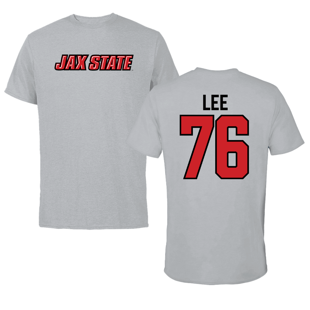 Jacksonville State University Football Sport Gray Tee - #76 Marvin Lee