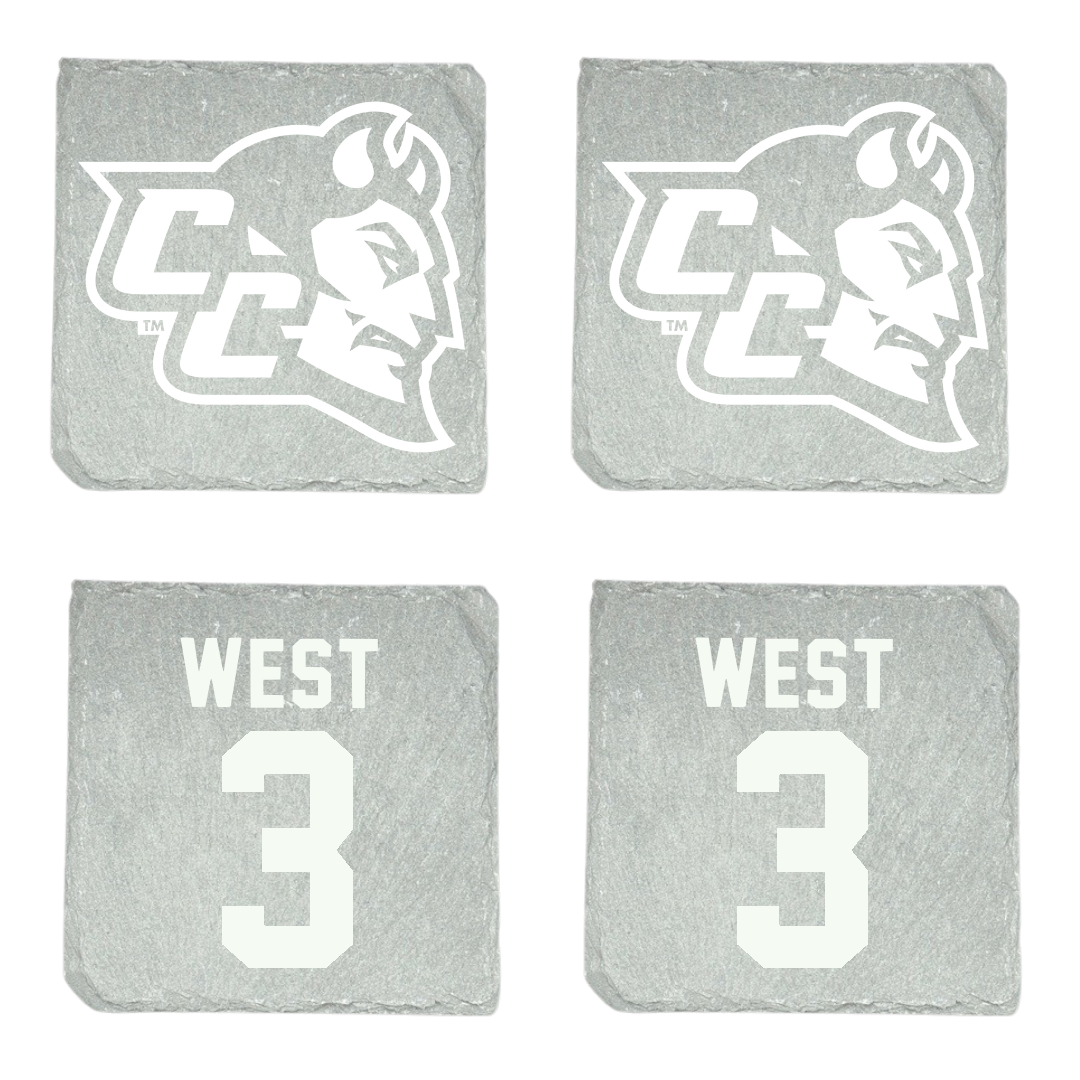 Central Connecticut State University Football Stone Coaster (4 Pack)  - #3 Ramal West