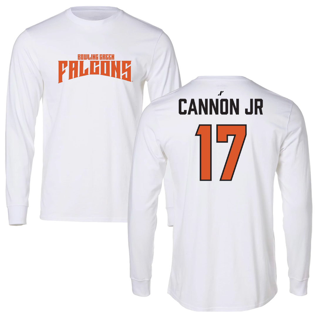 Bowling Green State University Football White Classic Performance Long Sleeve - #17 Mark Cannon Jr